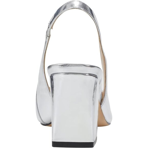 NEW NIB Marc Fisher Slingback Silver Metallic Pumps Size 8 or 8.5 Shoes Womens - Picture 3 of 6